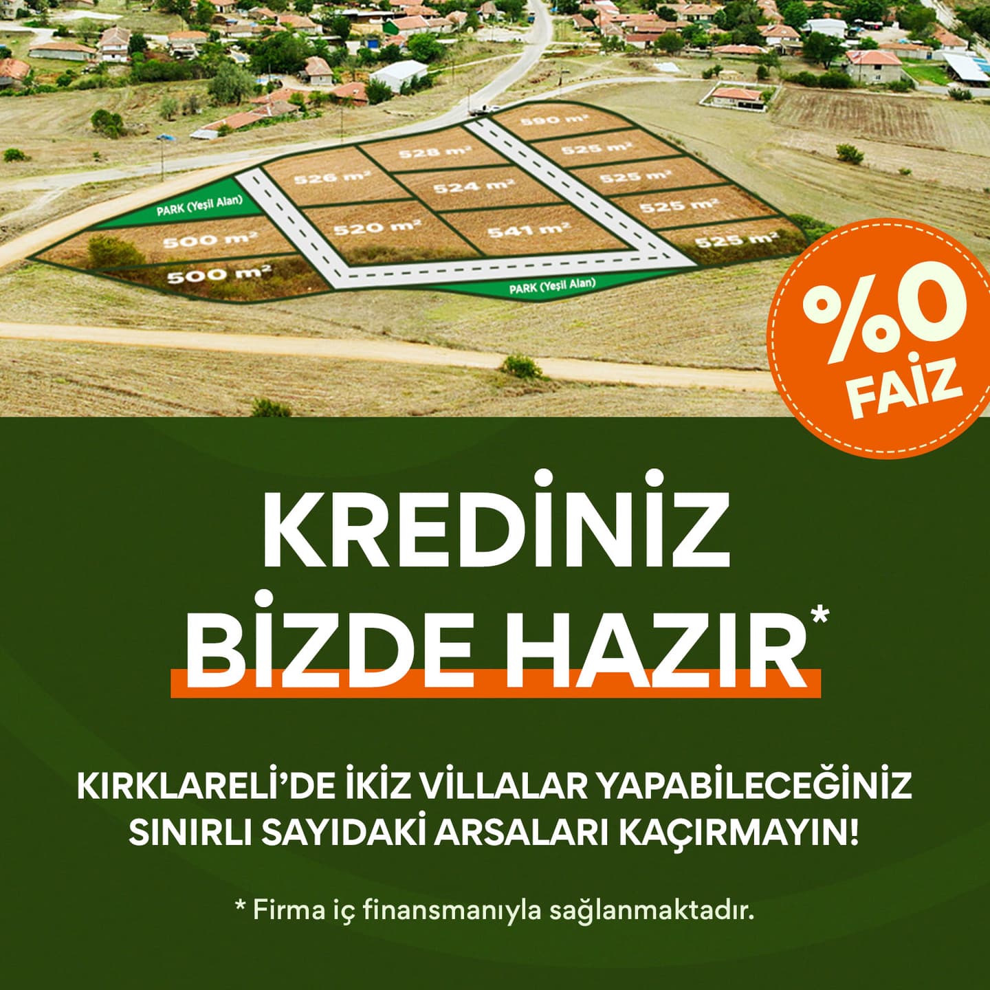 Size özel kredi seçenekleri ile tapunuzu hemen alın- Gürses Arsa